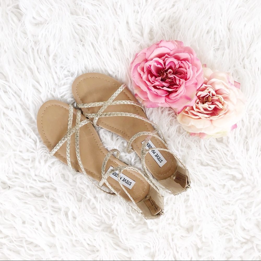 Steve Madden 7.5 Gold Sandals NWOT